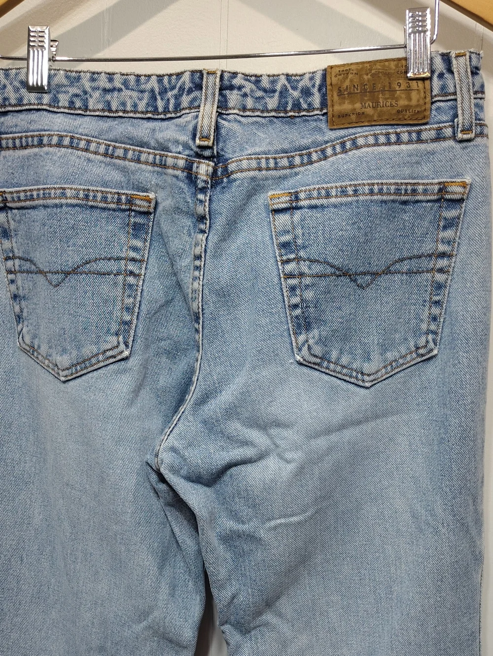 Vintage Maurices 100% Cotton Distressed Bootcut Jeans 11/12 Long LNG 11 12